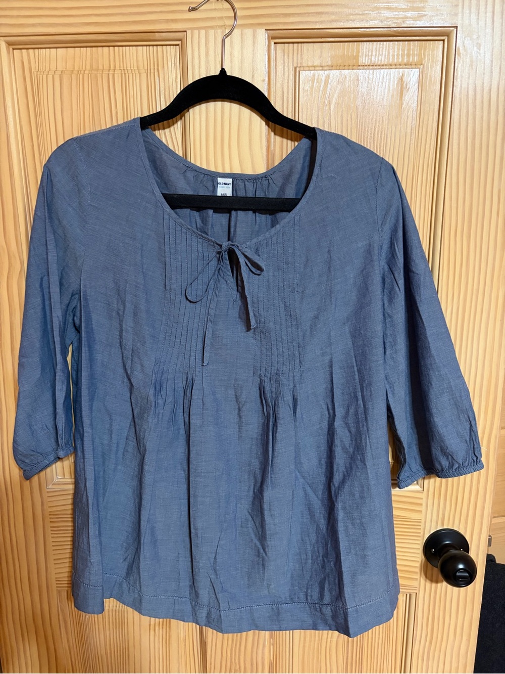 Old Navy Long Sleeve Blouse, ‎Size L
Fall Denim Blue Bohemian Lightweight